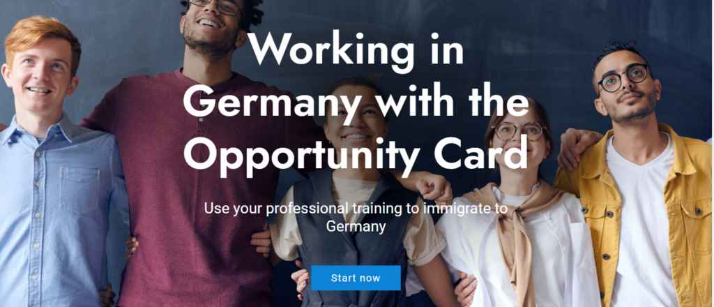 German website for chancen karte or opportunity card sample image